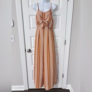 Altar'd State Orange and Cream Striped Maxi Dress